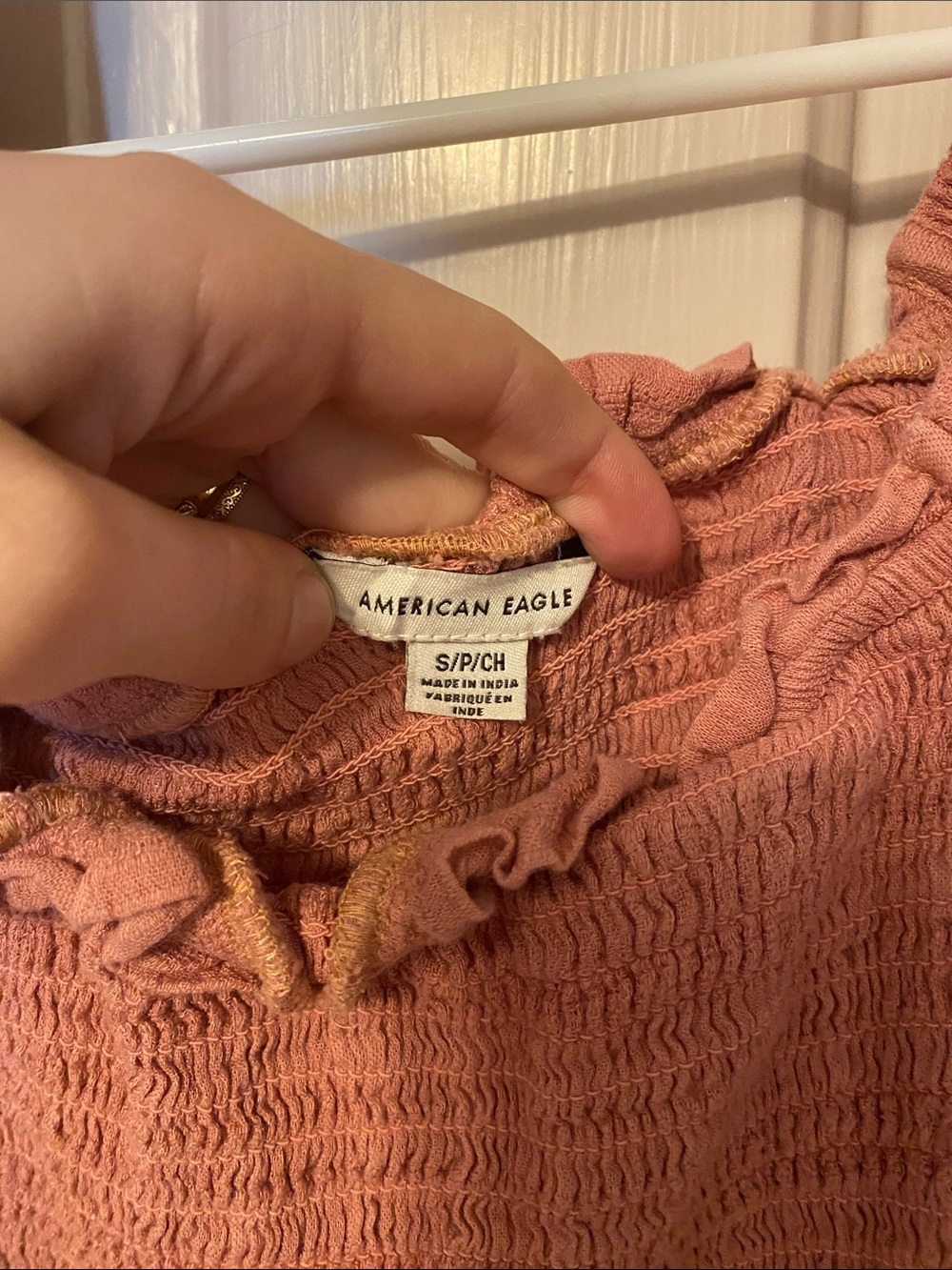 American Eagle Smocked Ruffle Tank - Rose - Picture 2 of 3